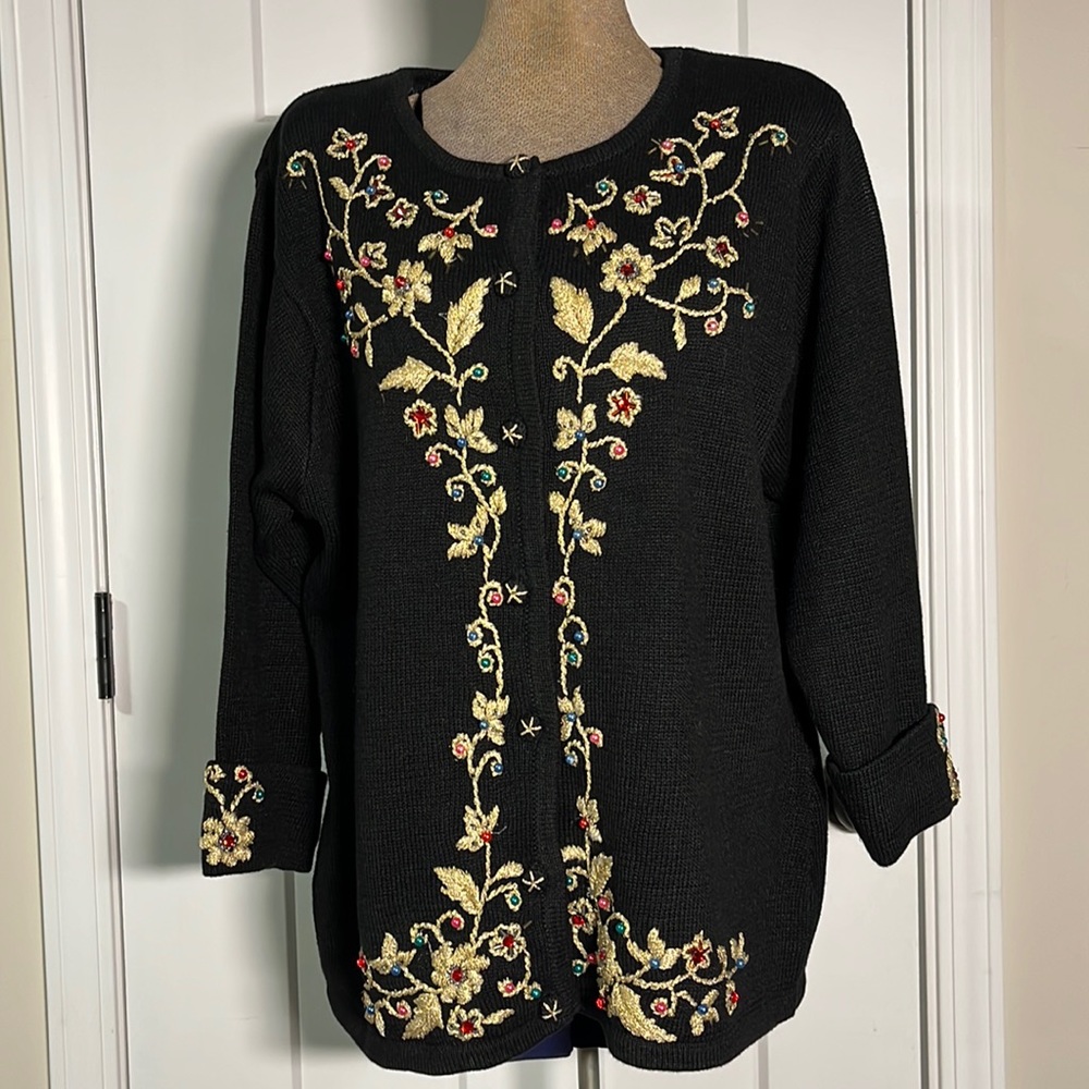 Arriviste Women’s Embellished Knit Sweater Size L